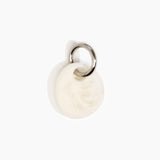 Dinosaur Designs Earth Keyring in Chalk Swirl — handcrafted marbled off white resin pebble bead on a polished gunmetal jump ring