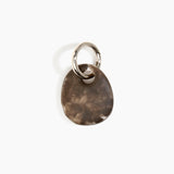 Dinosaur Designs Earth Keyring in Cocoa — handcrafted marbled brown and clear resin pebble bead on a polished gunmetal jump ring