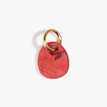 Dinosaur Designs Earth Keyring in Cranberry — handcrafted marbled red resin pebble bead on a polished brass jump ring