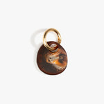 Dinosaur Designs Earth Keyring in Dark Horn — handcrafted marbled brown, Black and gold resin pebble bead on a polished jump ring