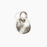 Dinosaur Designs Earth Keyring in Granite — handcrafted marbled grey and Cream resin pebble bead on a polished gunmetal jump ring