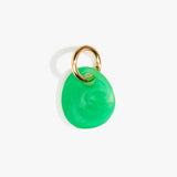 Dinosaur Designs Earth Keyring in Leaf — handcrafted marbled green and clear resin pebble bead on a polished jump ring