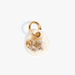 Dinosaur Designs Earth Keyring in Light Horn — handcrafted marbled brown, Cream and clear resin pebble bead on a polished brass jump ring