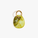 Dinosaur Designs Earth Keyring in Malachite — handcrafted marbled green and blue resin pebble bead on a polished brass jump ring