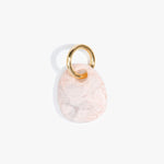 Dinosaur Designs Earth Keyring in Rose Swirl — handcrafted marbled dusty pink resin pebble bead on a polished brass jump ring