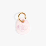 Dinosaur Designs Earth Keyring in Shell Pink — handcrafted marbled pink resin pebble bead on a polished brass jump ring