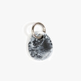 Dinosaur Designs Earth Keyring in White Marble — handcrafted marbled white and Black resin pebble bead on a polished gunmetal jump ring