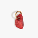 Dinosaur Designs Rock Keyring in Cranberry — handcrafted marbled red resin pebble bead on a polished brass jump ring