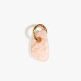 Dinosaur Designs Rock Keyring in Rose Swirl — handcrafted pink resin pebble bead on a polished brass jump ring