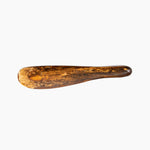 Dinosaur Designs Temple Cake Knife in Dark Horn — handcrafted marbled brown, black and gold resin cake knife with smooth tapered blade and rounded handle