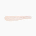 Dinosaur Designs Temple Cake Knife in Rose Swirl — handcrafted marbled dusty pink resin cake knife with smooth tapered blade and rounded handle