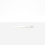 Dinosaur Designs Temple Cake Knife in Snow Swirl — handcrafted marbled white and clear resin cake knife with smooth tapered blade and rounded handle