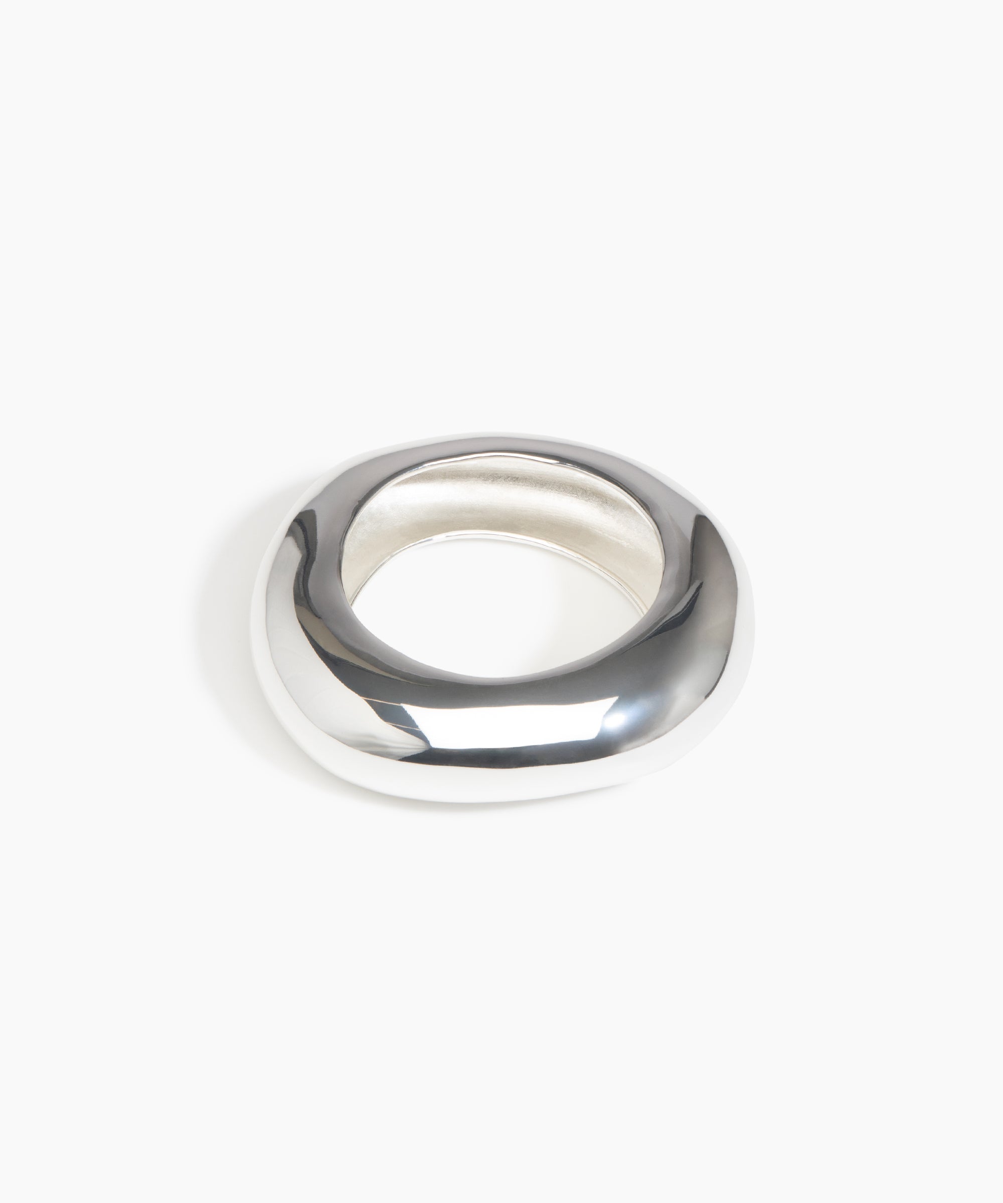 Dinosaur Designs Large Drift Bangle in Silver-Plated Brass Material resin with Regular Fit.