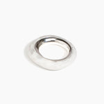 Dinosaur Designs Medium Drift Duo Bangle in Chalk Swirl Colour resin with Silver-Plated Brass Material