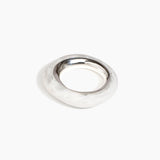 Dinosaur Designs Medium Drift Duo Bangle in Chalk Swirl Colour resin with Silver-Plated Brass Material