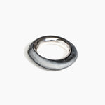 Dinosaur Designs Medium Drift Duo Bangle in Slate Colour resin with Silver-Plated Brass Material