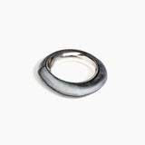 Dinosaur Designs Medium Drift Duo Bangle in Slate Colour resin with Silver-Plated Brass Material