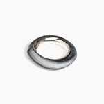 Dinosaur Designs Medium Drift Duo Bangle in Slate Colour resin with Silver-Plated Brass Material.