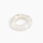 Dinosaur Designs Large Drift Bangle in Chalk Swirl Colour resin with Wide Fit..