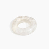 Dinosaur Designs Large Drift Bangle in Chalk Swirl Colour resin with Wide Fit..