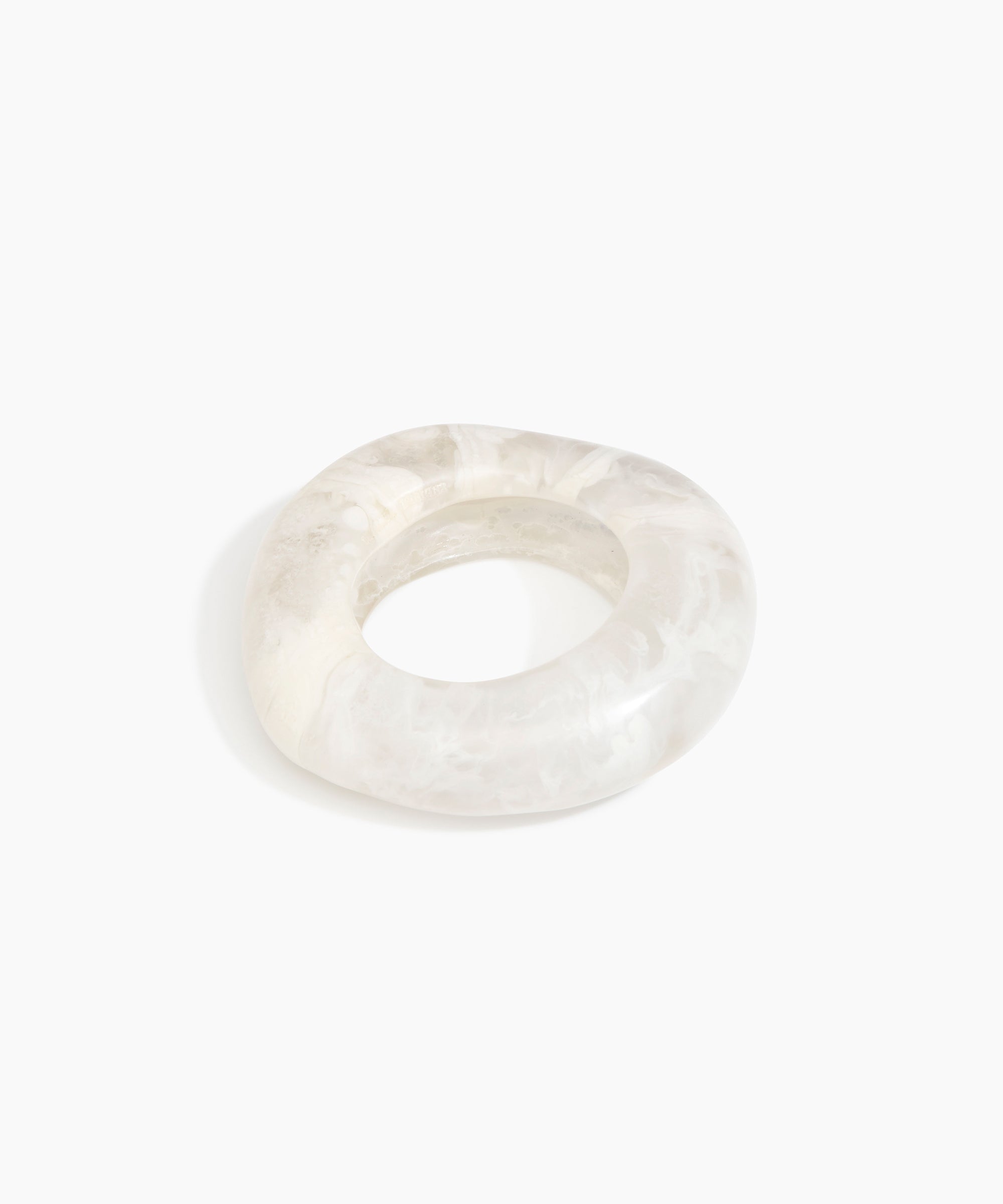 Dinosaur Designs Large Drift Bangle in Chalk Swirl Colour resin with Wide Fit..