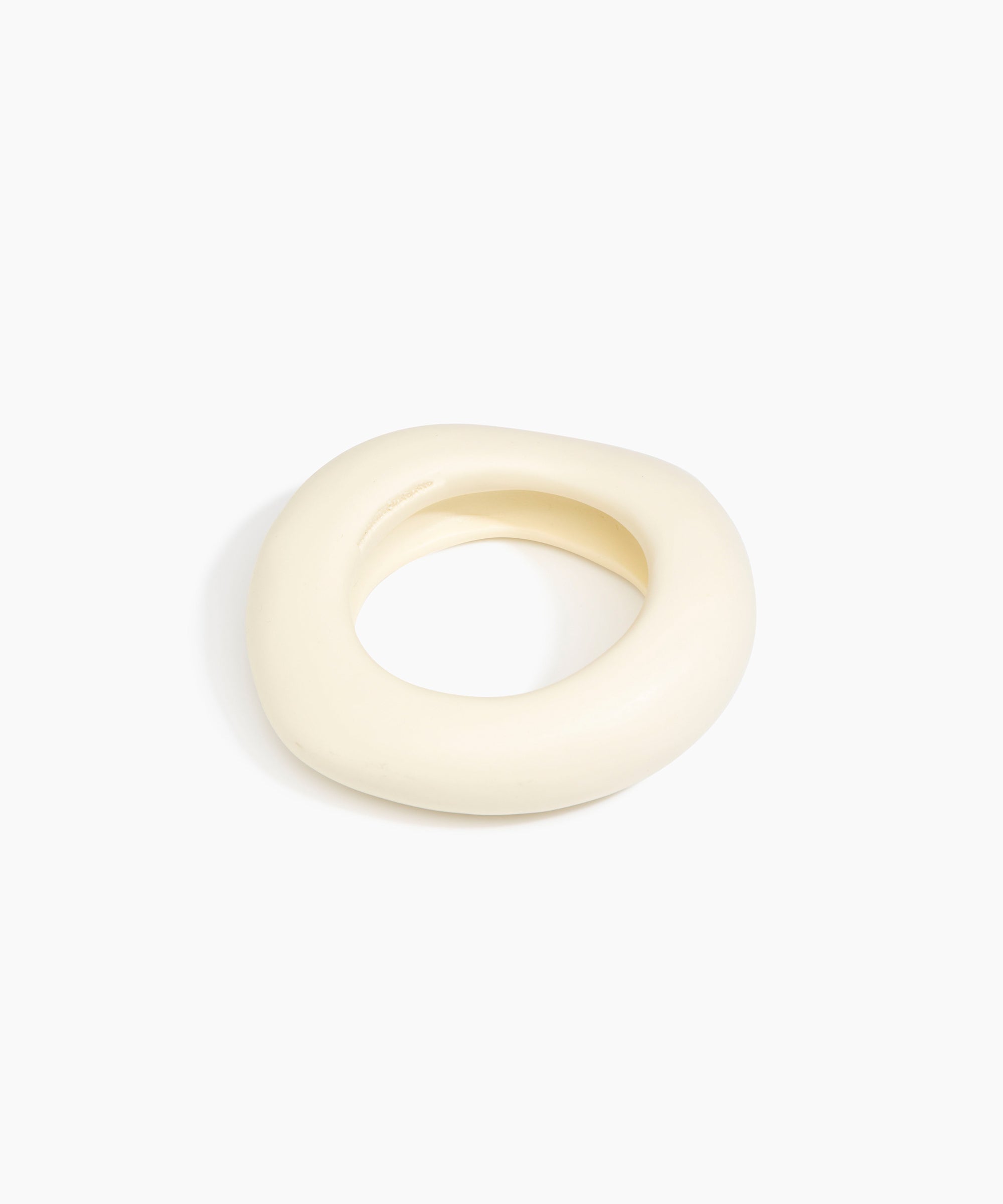Dinosaur Designs Large Drift Bangle in Cream Colour resin with Wide Fit