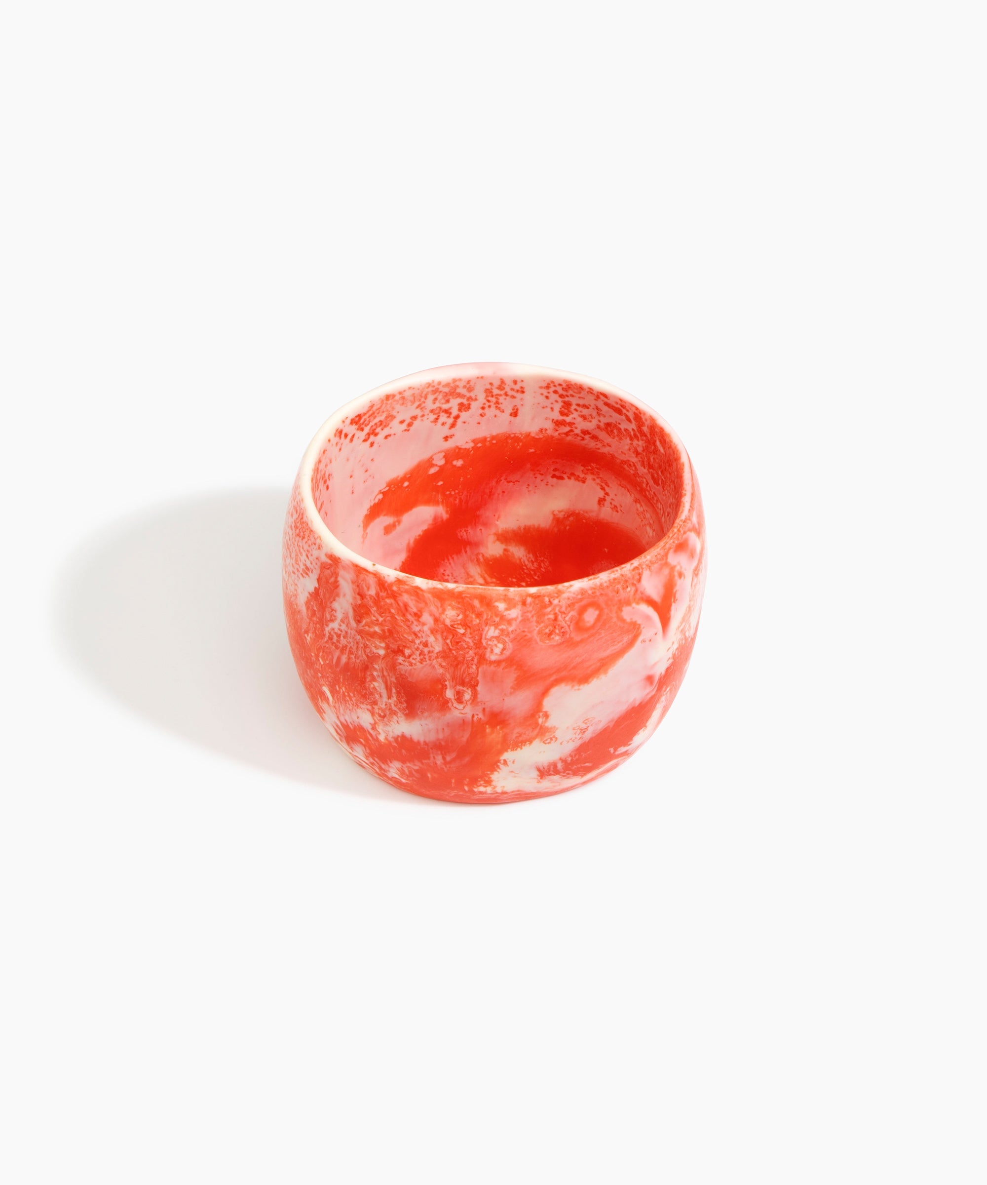 Dinosaur Designs Rock Totem Vase in Cappuccino — handcrafted rose pink marbled resin vase with organic silhouette.