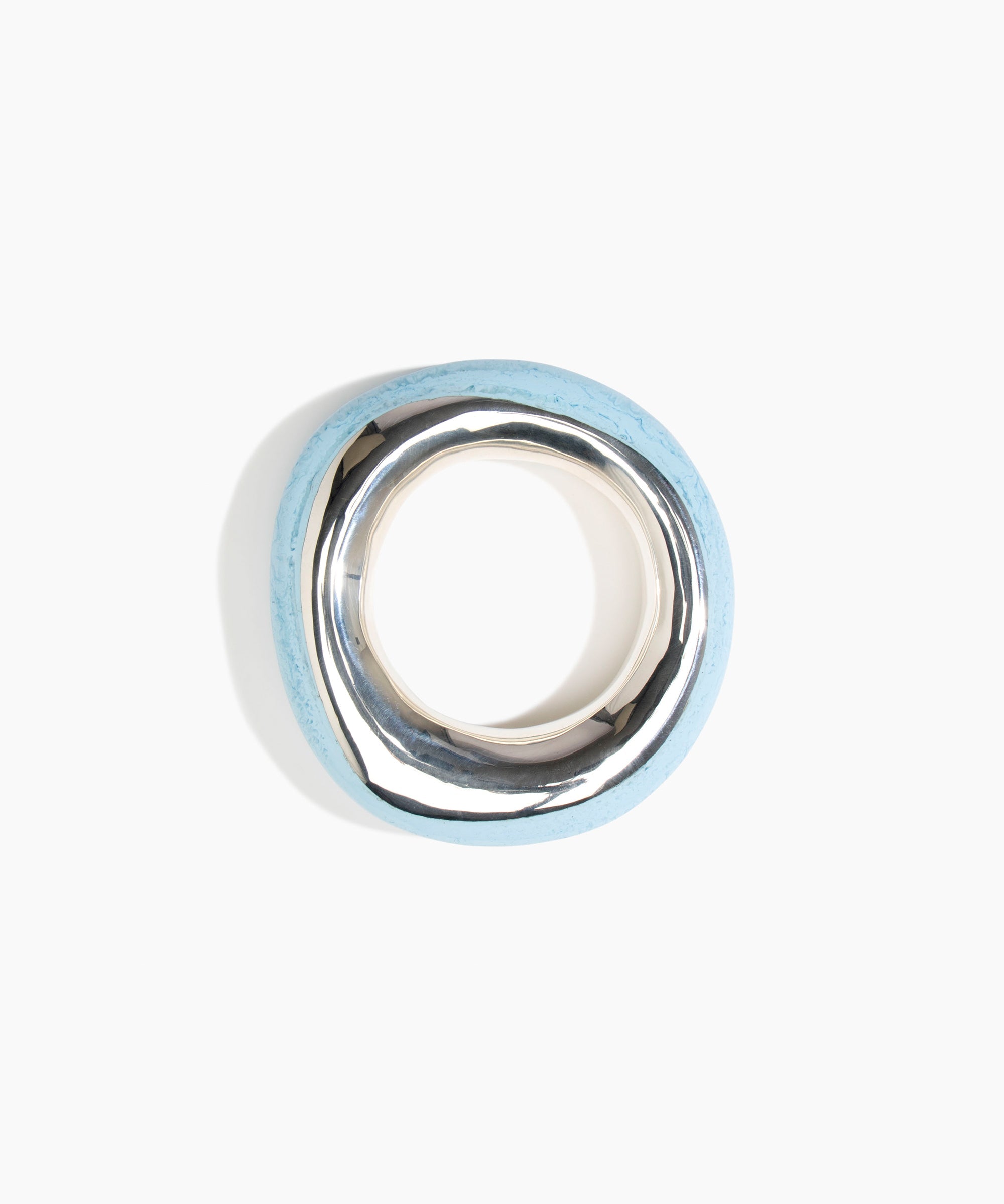 Dinosaur Designs LBRCKDUOMED Medium Rock Duo Bangle SILVER POOL