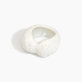 Dinosaur Designs Bold Sprout Bangle in Chalk Swirl — handcrafted marbled off-white resin bangle with oversized chunky form