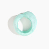 Dinosaur Designs Bold Sprout Bangle in Mint — handcrafted marbled mint blue resin bangle with oversized chunky form