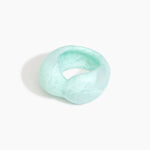 Dinosaur Designs Bold Sprout Bangle in Mint — handcrafted marbled mint blue resin bangle with oversized chunky form