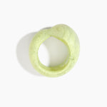 Dinosaur Designs Bold Sprout Bangle in Pistachio — handcrafted marbled pastel green resin bangle with oversized chunky form