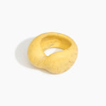 Dinosaur Designs Bold Sprout Bangle in Pollen — handcrafted marbled yellow resin bangle with oversized chunky form