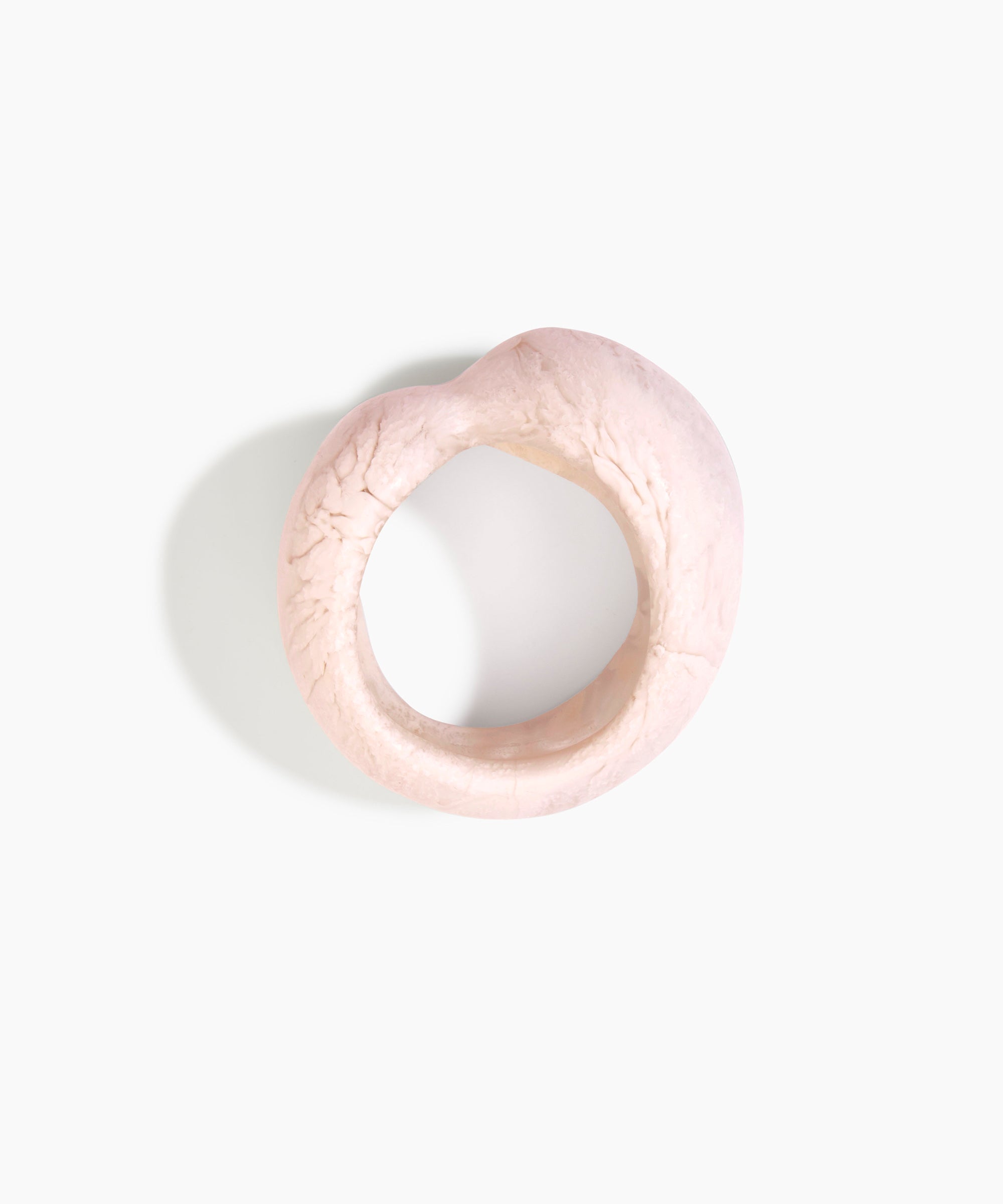 Dinosaur Designs Bold Sprout Bangle in Rose Swirl — handcrafted marbled dusty pink resin bangle with oversized chunky form