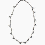 Dinosaur Designs Long Bones Necklace in Slate Colour resin with Silver-Plated Brass Material