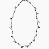 Dinosaur Designs Long Bones Necklace in Slate Colour resin with Silver-Plated Brass Material