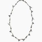 Dinosaur Designs Long Bones Necklace in Slate Colour resin with Silver-Plated Brass Material.