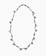 Dinosaur Designs Long Bones Necklace in Slate Colour resin with Silver-Plated Brass Material.
