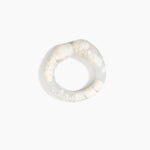Dinosaur Designs Large Sprout Bangle in Chalk Swirl — handcrafted marbled off-white resin bangle with chunky rounded form