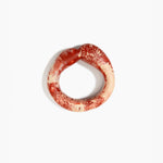 Dinosaur Designs Large Sprout Bangle in Rust — handcrafted marbled brown-red and cream resin bangle with chunky rounded form