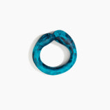 Dinosaur Designs Large Sprout Bangle in Turquoise — handcrafted marbled teal blue resin bangle with chunky rounded form