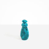 Dinosaur Designs Tall Pepper Boulder Grinder in Turquoise — handcrafted marbled teal blue resin pepper grinder with elongated teardrop body and stacked pebble lid