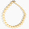 Dinosaur Designs Organic Ball Necklace in Cream — handcrafted marbled cream resin graduating bead necklace with silver t-bar clasp.