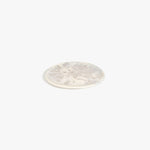 Dinosaur Designs Small Rock Plate in Chalk Swirl — handcrafted marbled off-white resin oval flat serving plate with rounded organic edge