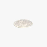 Dinosaur Designs Small Rock Plate in Chalk Swirl — handcrafted marbled off-white resin oval flat serving plate with rounded organic edge