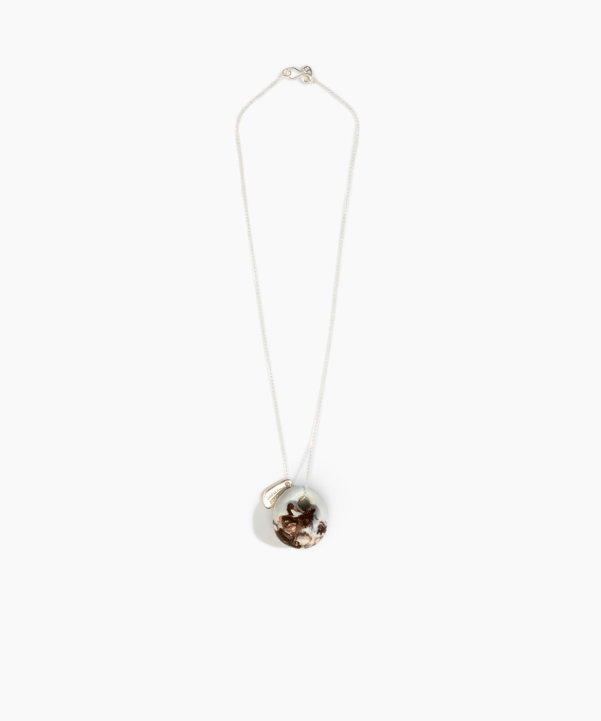 Dinosaur Designs Medium Splash Chain Pendant in Cappuccino Colour resin with 925 Sterling Silver Material..