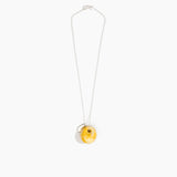 Dinosaur Designs Medium Splash Chain Pendant in Daisy Colour resin with 925 Sterling Silver Material..