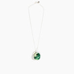 Dinosaur Designs Medium Splash Chain Pendant in Grass Colour resin with 925 Sterling Silver Material..