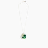 Dinosaur Designs Medium Splash Chain Pendant in Grass Colour resin with 925 Sterling Silver Material..