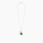 Dinosaur Designs Small Splash Chain Pendant in Grass Colour resin with 925 Sterling Silver Material..